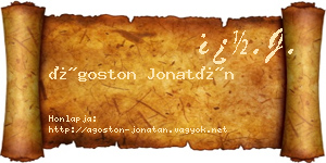 Ágoston Jonatán névjegykártya